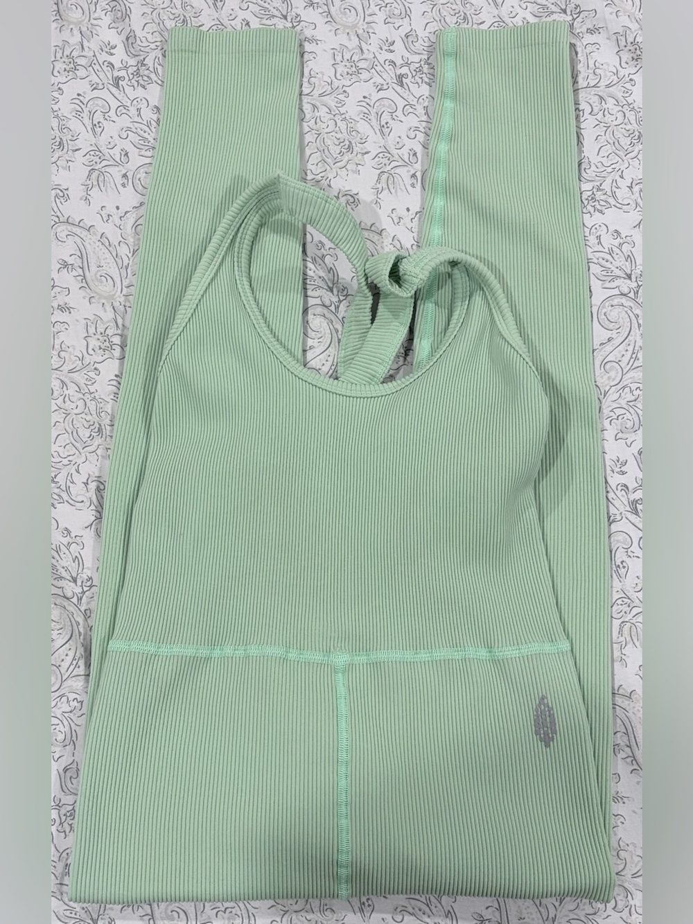 Free People Mint Green Ribbed Jumpsuit Romper
